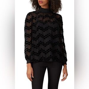 Tory Burch Black Sheer Top